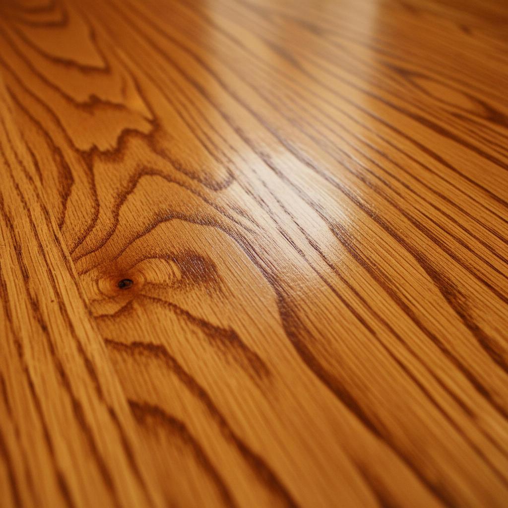 Close-up of polished oak hardwood grain